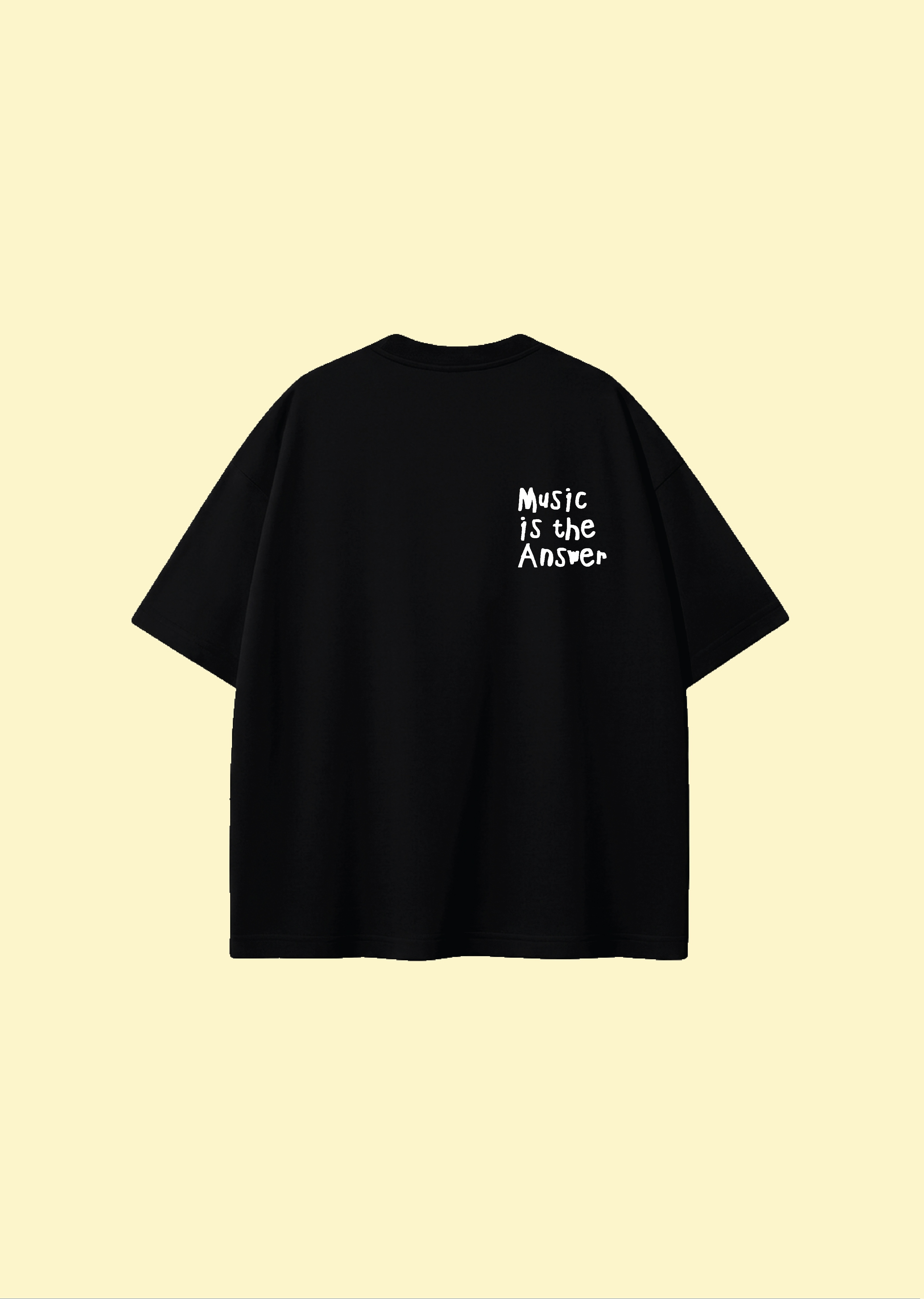 تیشرت مشکی طرح نوشته Music is the answer