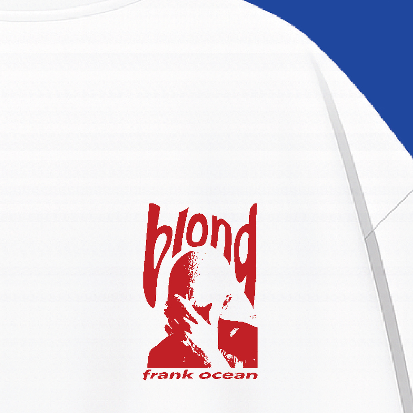 نمای نزدیک طرح تیشرت سفید طرح Blond Frank Ocean